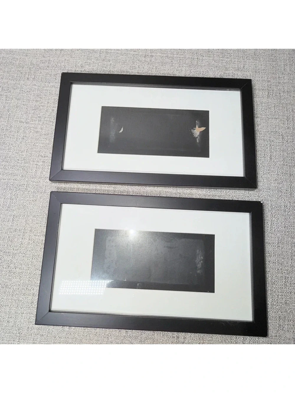 Set of 2 Black Shadow Box Money Display Frames Matted Currency Bill Frames